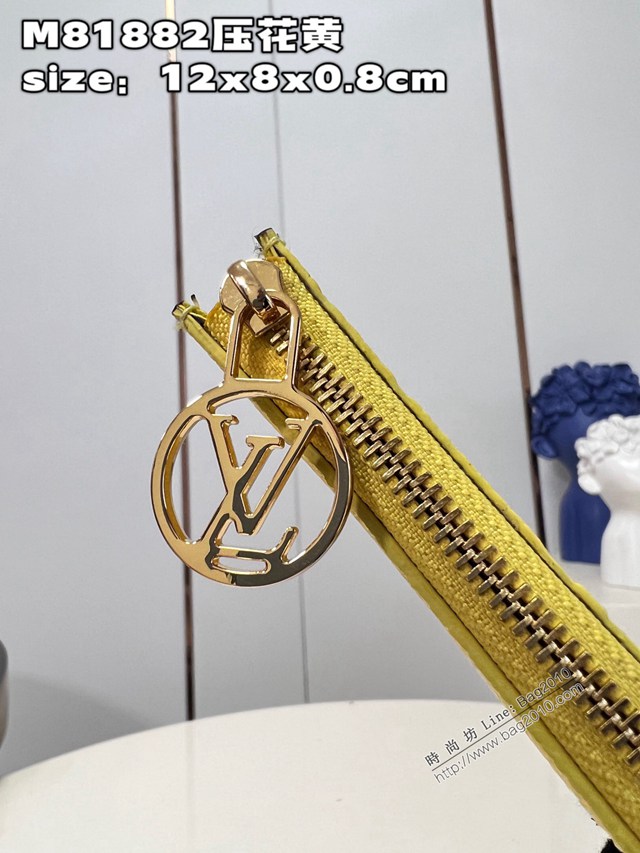 LV專櫃2023新款Romy名片夾 M81882壓花黃 路易威登經典男女款零錢卡包 dn1457